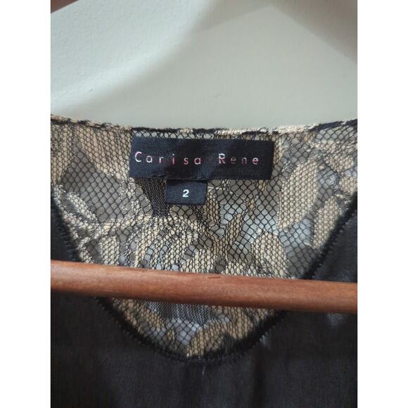 Nightcap By Carisa Rene Sheer Silk Antique Lace Wrap Gown Midi Dress - Picture 3 of 9